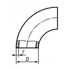 чертеж гнутого стального отвода